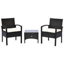 3PC Garden Rattan Bistro Set Balcony Dining Table 2 Seater Chair Outsunny