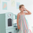 Mint Wooden Toy Kitchen with Fridge Freezer and Oven