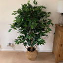 90cm Artificial Ficus Tree / Plant -Copper Metal Planter