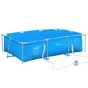 Steel Frame Pool & Filter Pump & Cartridge Rust Resistant 315 x 225 x 75cm Blue