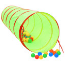 Children Play Tunnel with 250 Balls Green 175 cm Polyester