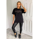 J'Adore Paris Baggy Oversized T-SHIRT in Soft Stretchable Fabric - Short Sleeve Crew Neck - 100% Cotton - Made in UK - Available in Various Colours and Sizes