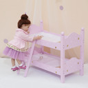 Pink Doll Bunk Bed 18" Dolls Wooden Furniture Bedroom Toy Role Play