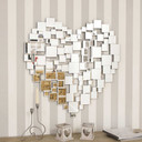 Love All Glass Collage Heart Wall Mirror 81 x 80 CM