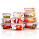 10 PCs Rectangle Round Square Airtight Glass Food Containers with Lids -Storage Kitchen Containers