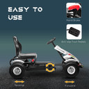 Children Pedal Go Kart w/ Adjustable Seat, Inflatable Tyres, Handbrake - White