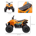 McLaren MCL 35 12V Quad Bike in Vibrant Orange Liveries - Durable Design for Kids Aged 3-8 - Quick Charge Electric Ride-On Toy