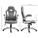 Racing Gaming Chair Height Adjustable Swivel Chair with Flip Up Armrests, Grey