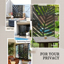 Outsunny 6.5FT Metal Outdoor Privacy Screen Panel with Stand, Banana Leaf Style