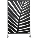 Outsunny 6.5FT Metal Outdoor Privacy Screen Panel with Stand, Banana Leaf Style