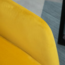 Modern Accent Chair Velvet-Feel Upholstered Lounge Armchair Metal Base Yellow