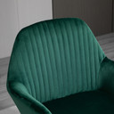 Modern Accent Chair Velvet-Feel Upholstered Lounge Armchair Metal Base Green