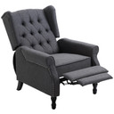 Recliner Armchair for Living Room Fabric Reclining Chair w/ Footrest Dark Grey