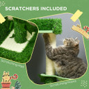 PawHut 77cm Cat Tree for Indoor Cats with Green Leaves, Scratching Posts Condo