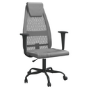 vidaXL Office Chair Grey Mesh Fabric and Faux Leather