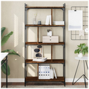 vidaXL Bookcase 5-Tier Brown Oak 76x32x158 cm Engineered Wood