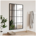 vidaXL Wall Mirror Black 50x80 cm Rectangle Iron