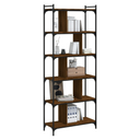 vidaXL Bookcase 6-Tier Brown Oak 76x32x192 cm Engineered Wood