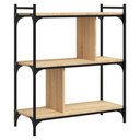 vidaXL Bookcase 3-Tier Sonoma Oak 76x32x88 cm Engineered Wood