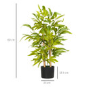 HOMCOM Potted Artificial Plants Bamboo Tree for Desk Indoor Outdoor, 60cm