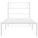 vidaXL Metal Bed Frame with Headboard White 107x203 cm