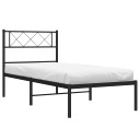 vidaXL Metal Bed Frame with Headboard Black 100x200 cm