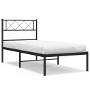 vidaXL Metal Bed Frame with Headboard Black 90x200 cm