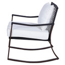 3 PCS Rocking Chair Bistro Set-Brown/Cream White