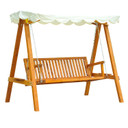 Outsunny 3-Seater Wooden Garden Swing Chair Seat Bench