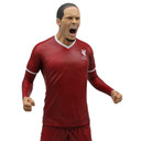 Football’s Finest Virgil Van Dijk Premium 60cm Statue in Red Liverpool Home Kit with Blue Boots on Anfield Turf Base - Officially Licensed Liverpool FC Collectible