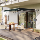  Manual Retractable Sun Shade Patio Awning Outdoor Deck Canopy Shelter, 2.5mx2m