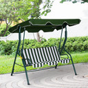  Steel 3-Seater Swing Chair w/ Canopy 