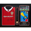 Manchester United FC 1999 Signed Shirt & Medal (Framed) - Autographed by Solskjaer & Sheringham - Limited Edition Collectible Memorabilia