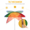 2.4m Beach Umbrella with Sand Anchor, Adjustable Tilt, Carry Bag