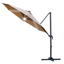 255cm Patio Parasol  Market Table with Push Button 18 Sturdy Ribs