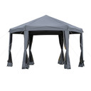 3.2m Pop Up Gazebo Hexagonal Tent Sun Protection with Mesh Sidewalls, Handy Bag