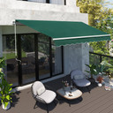 4x2.5m Retractable Manual Awning Window Door SunShade Canopy & Crank Handle
