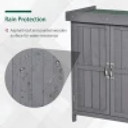 Outsunny Garden Storage Shed Wooden Chest Double Doors w/ Shelf Hinged Roof 74x43x88cm - Durable Outdoor Tool Cabinet for Organized Garden Storage