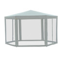 Hexagon Sun Shade Canopy Tent Protective Mesh Screen Walls & UV Protection