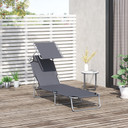 Reclining Chair Folding Lounger Seat Sun Shade Awning Beach Garden