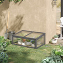 Square Wooden Greenhouse with Openable & Tilted Top Cover, PC Board