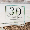 Personalized Glass Token - Wonderful Years - Premium Anniversary Gift with Customizable Text - Modern Design - Perfect Keepsake - 90 x 90 x 20mm