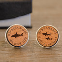 Daddy Shark Cufflinks - Cherry Wood