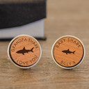 Daddy Shark Cufflinks - Cherry Wood