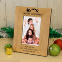 Merry Christmas Wood Picture Frame (6"" x 4"")