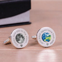 Daddy, Love You To The Moon and Back Cufflinks - Silver Finish