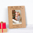 To Daddy On Our First Christmas! Wood Picture Frame (6"" x 4"")