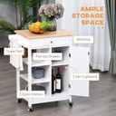 MDF Kitchen Storage Trolley White