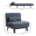 Faux Suede 5-Position Futon Single Sofa Bed Black