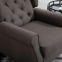 Brown Retro Accent Chair with Wooden Frame and Comfy Upholstery